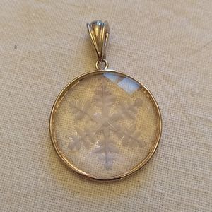 Crystal Snowflake  Pendant in Sterling